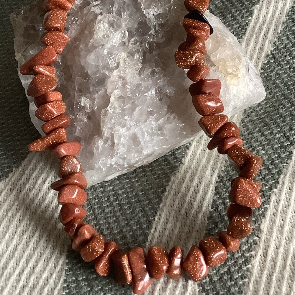 Goldstone necklace, pre-owned